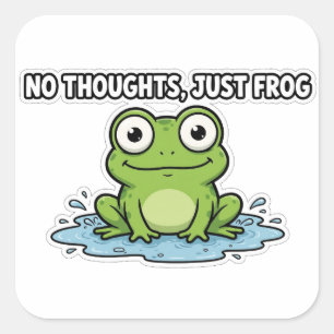 No Thoughts Just Frog Funny Meme Sticker