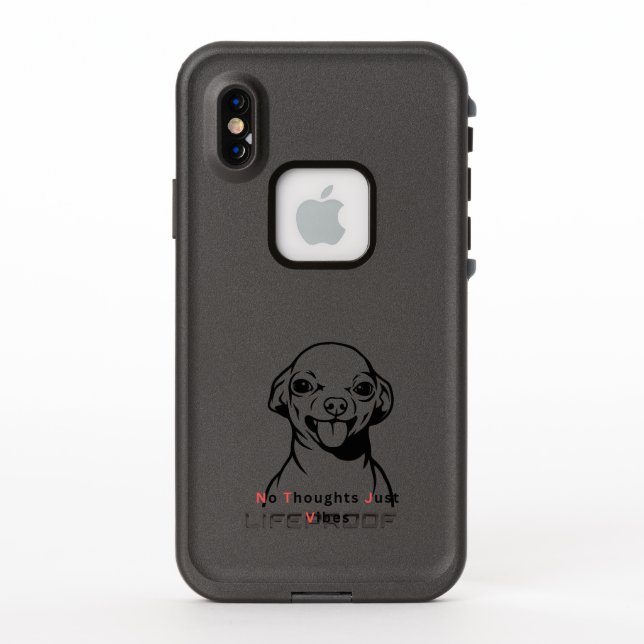 No Thoughts Just Vibes Funny Dog Meme Design Cute  LifeProof iPhone Case (Back)