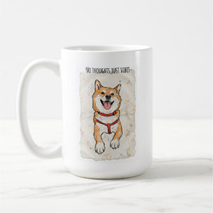 No Thoughts, Just Vibes Shiba Inu Mug   ADHD Brain