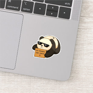 No Thoughts Only Snacks Panda Sticker