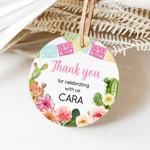 No Time to Siesta Fiesta Birthday Party Round Favour Tags