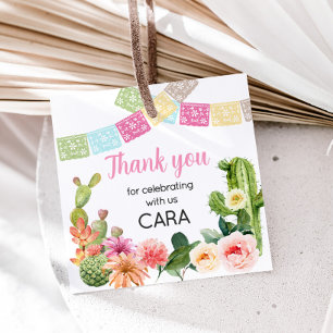 No Time to Siesta Fiesta Birthday Party Square Favour Tags