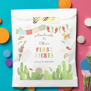 No time to siesta fiesta mexican first birthday favour bags
