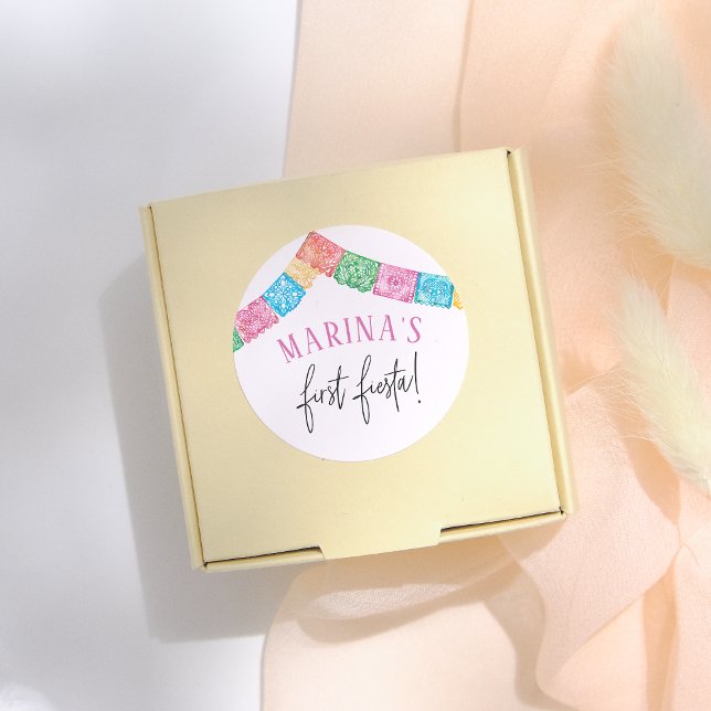 No Time To Siesta First Fiesta Girl Birthday Classic Round Sticker (Creator Uploaded)