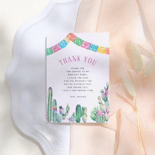 No Time To Siesta First Fiesta Girl Birthday Thank You Card