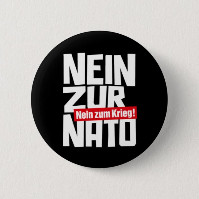 No to NATO 6 Cm Round Badge (Front)