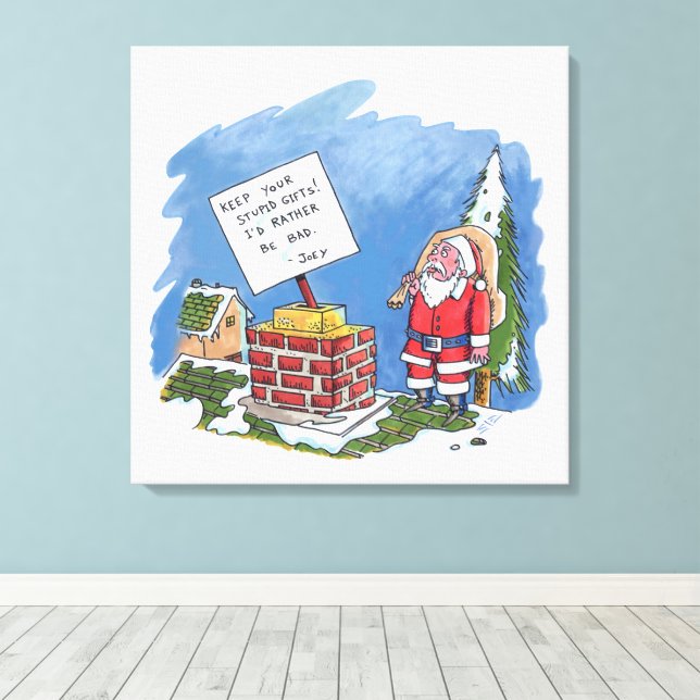 No To Santa canvas print (Insitu(Wood Floor))