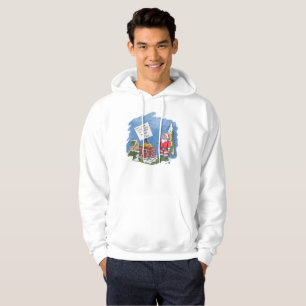 No To Santa men white hooded sweatshirt
