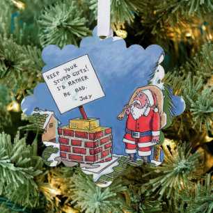 No To Santa snowflake paper ornament