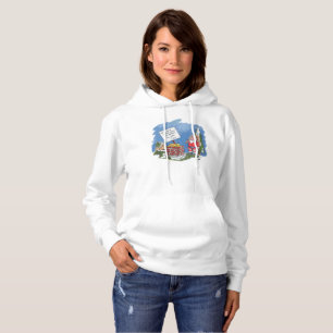No To Santa women white hooded sweatshirt