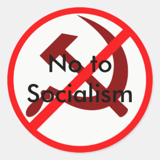 No to Socialism Classic Round Sticker