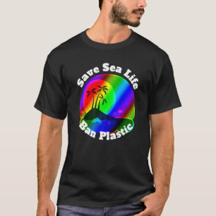 No To Straws Save The Sea Ban Plastic Straws T-Shirt
