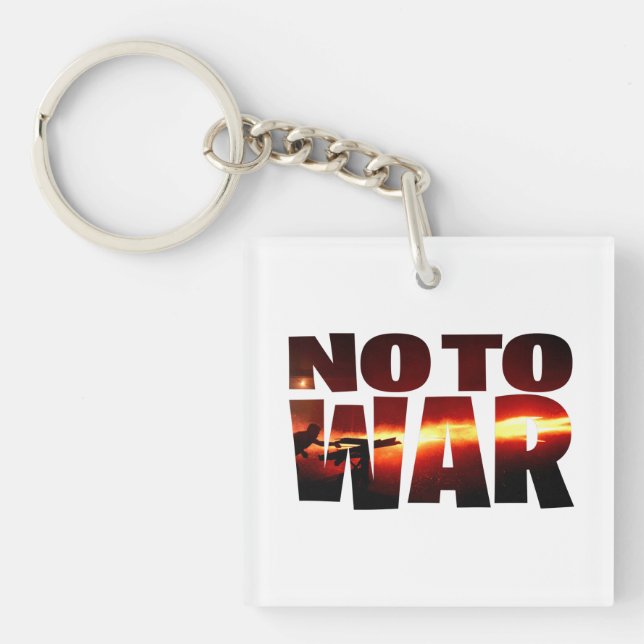 No To War T-Shirt Key Ring (Front)