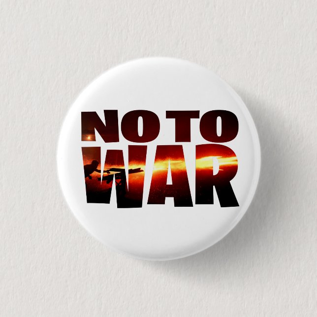 No To War T-Shirt Keychain 3 Cm Round Badge (Front)