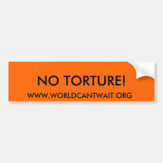 NO TORTURE!, WWW.WORLDCANTWAIT.ORG BUMPER STICKER