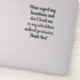 No Touch Wheelchair sticker clear