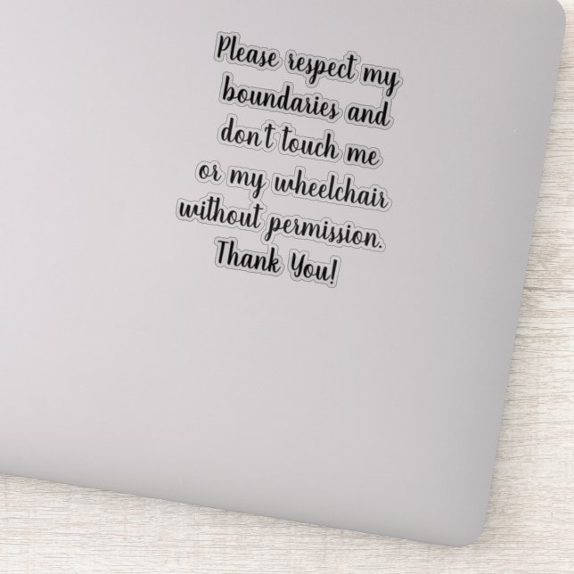 No Touch Wheelchair sticker clear (Detail)