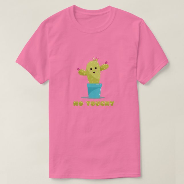 No Touchy - Happy Cactus - Kawaii T-Shirt (Design Front)