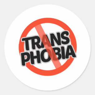 No Transphobia Classic Round Sticker