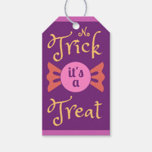 No Trick it's a Treat Halloween Purple Gift Tags