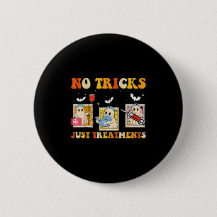 No Tricks Just S Funny Halloween Ghost Nursing  6 Cm Round Badge