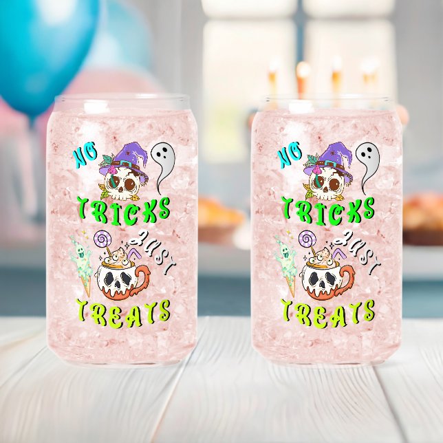 No Tricks Just Treats Cute Can Glass (Insitu (Baby Shower))