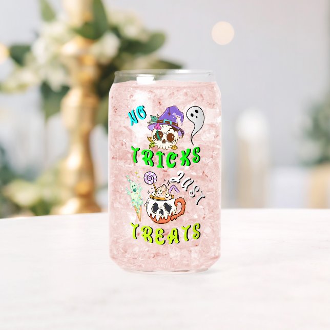 No Tricks Just Treats Cute Can Glass (Insitu (Wedding))