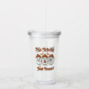 No Tricks Just Treats Halloween Acrylic Tumbler