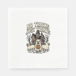 No Tricks Just Treats Halloween Dachshund Ghost De Napkin