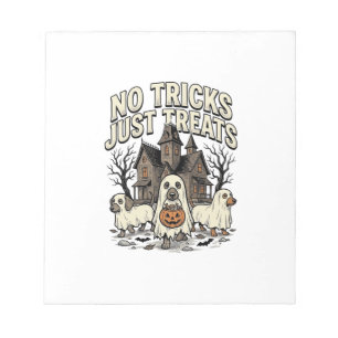 No Tricks Just Treats Halloween Dachshund Ghost De Notepad