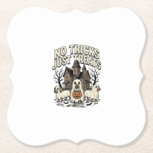 No Tricks Just Treats Halloween Dachshund Ghost De Paper Coaster