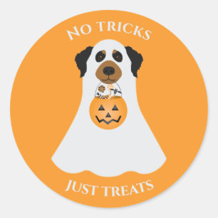 No Tricks Just Treats Halloween Dog Classic Round Sticker
