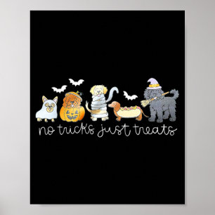 No Tricks Just Treats Halloween Dogs Poster
