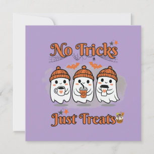 No Tricks Just Treats  Halloween  Holiday Card