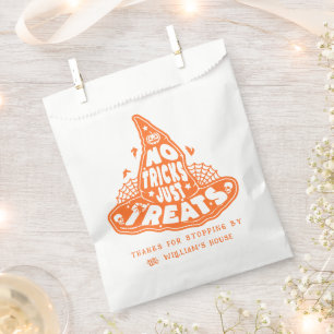 No Tricks Just Treats Halloween Orange Favour Bags