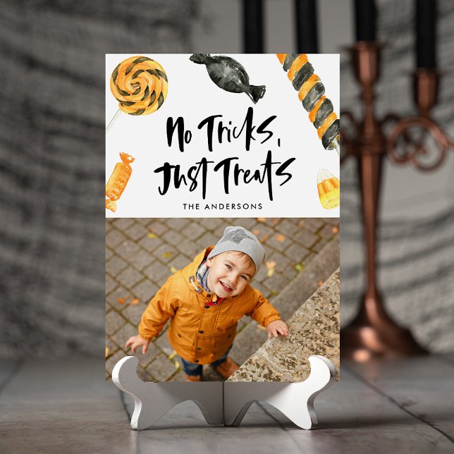 No Tricks Just Treats | Halloween Photo Card (Creator Uploaded)