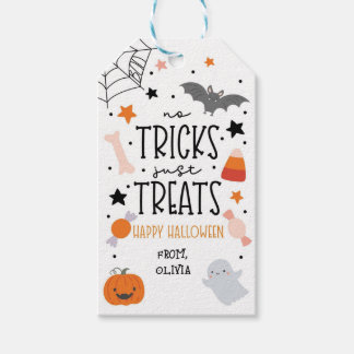 No Tricks Just Treats Kids Halloween Gift Tags