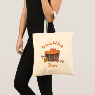 No tricks Just Treats Personalized Halloween Tote Bag