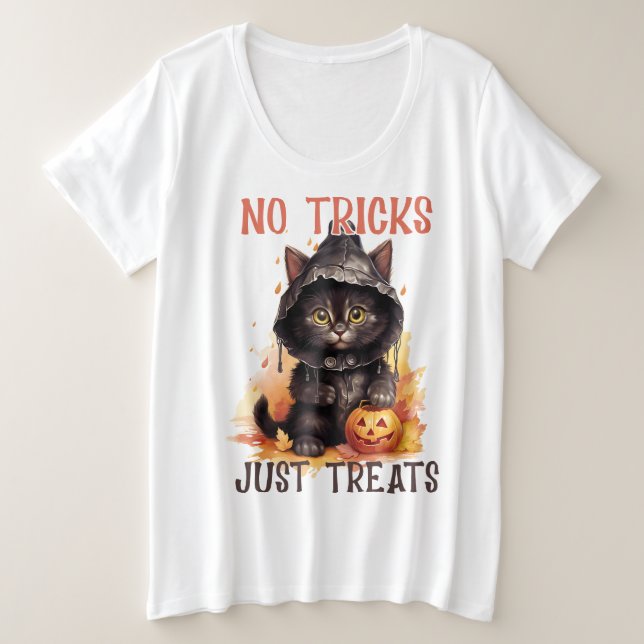 No Tricks Just Treats Plus Size T-Shirt (Design Front)
