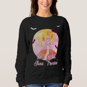 No Tricks Just Treats Spooky Castle Halloween Sweatshirt