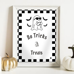 " No Tricks & Treats" Boo Funny Baby Shower Game Poster