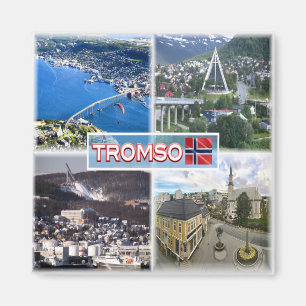 NO Tromso - Aerial View - Artic Cathedral Magnet