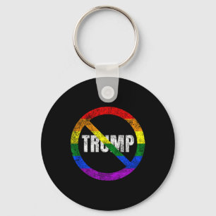 No Trump Anti Trump Rainbow Flag Gay Pride  Key Ring
