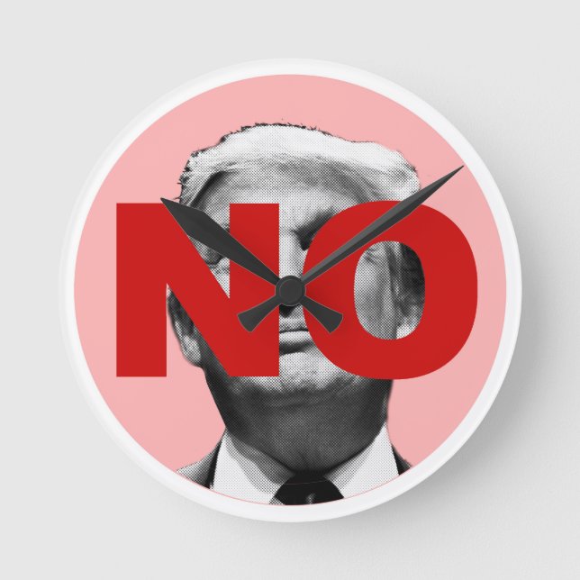 No Trump (pink and red) Round Clock (Front)