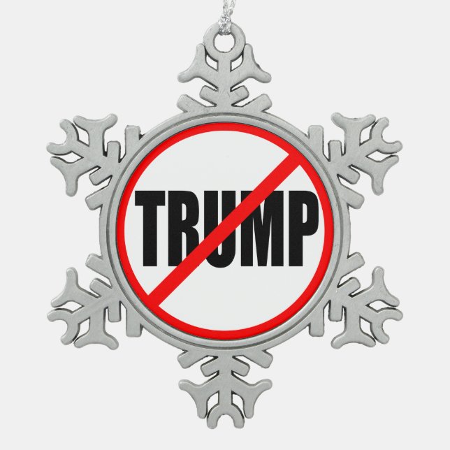 "NO TRUMP" SNOWFLAKE PEWTER CHRISTMAS ORNAMENT (Front)