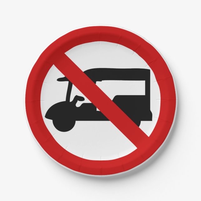 NO Tuk-Tuk TAXI ⚠ Thai Road Sign ⚠ Paper Plate (Front)
