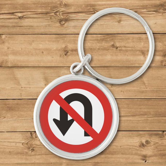 No U-Turn Sign Key Ring (Creator Uploaded)