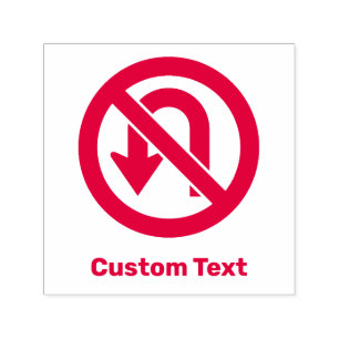 No U-Turn Sign Self-inking Stamp