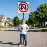 No U-Turn Sign Traffic Safety Road Symbol
