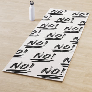 NO! underlines black and white Yoga Mat